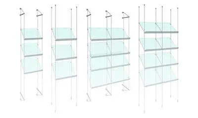 Cable/Rod Suspended Angled & Sloped Shelves