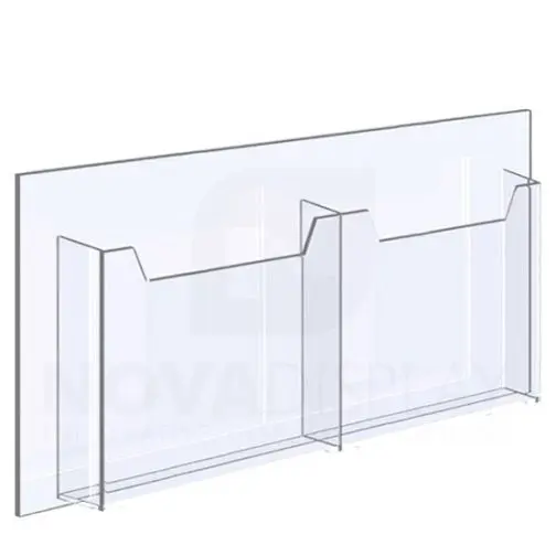 14ALD-2-8511L-25 1/8″ Clear Acrylic Leaflet Dispenser / Literature Holder – Double Pocket / Landscape