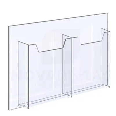 14ALD-2-8511P-19>25 1/8″ Clear Acrylic Leaflet Dispenser / Literature Holder – Double Pocket / Portrait