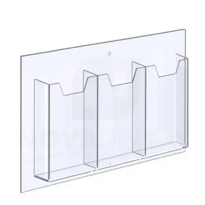 14ALD-3-3585P-IP 1/8″ Clear Acrylic Leaflet Dispenser / Literature Holder – Treble Pocket