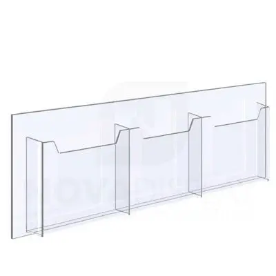 14ALD-3-8511L-36 1/8″ Clear Acrylic Leaflet Dispenser / Literature Holder – Treble Pocket / Landscape