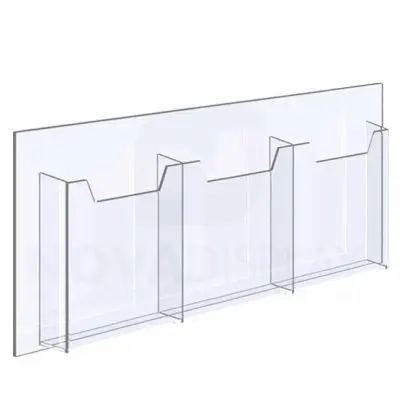 14ALD-3-8511P-28>31 1/8″ Clear Acrylic Leaflet Dispenser / Literature Holder – Treble Pocket / Portrait