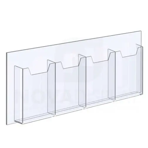 14ALD-4-6585-28 1/8″ Clear Acrylic Leaflet Dispenser / Literature Holder – Four Pocket