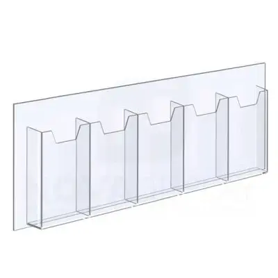 14ALD-5-3585P-23 1/8″ Clear Acrylic Leaflet Dispenser / Literature Holder – Five Pocket