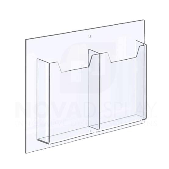 14ALD-8-5585P-IP 1/8″ Clear Acrylic Leaflet Dispenser / Literature Holder – Double Pocket