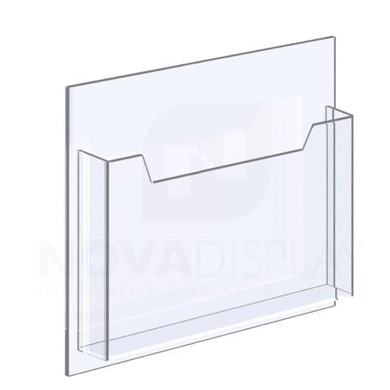 14ALD-8511L-12>15 1/8″ Clear Acrylic Leaflet Dispenser / Literature Holder – Single Pocket / Landscape