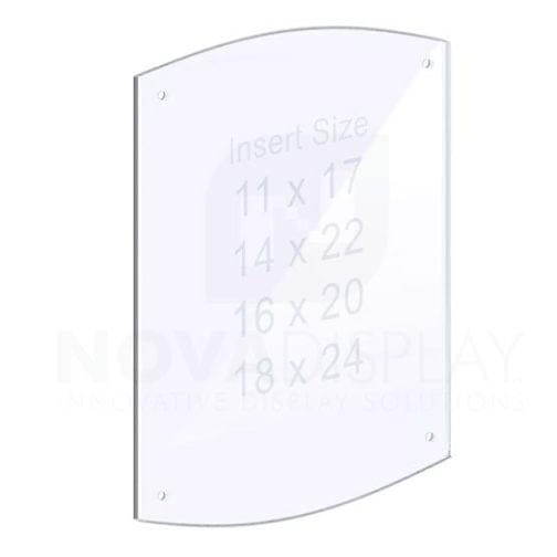 14ASP-2CR-PANEL-M4 1/4″ Clear Acrylic Arched Panel with Holes for M4 Studs – Polished Edges
