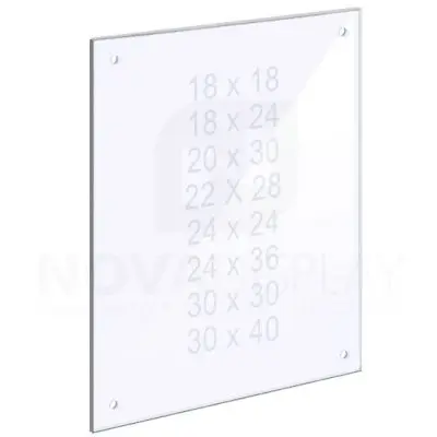 14ASP-PANEL-M8-LR 1/4″ Clear Acrylic Panel with Holes for M8 Studs – Polished Edges.