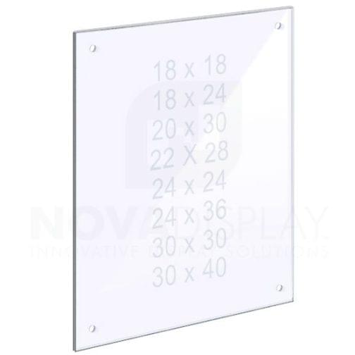 14ASP-PANEL-M8-LR 1/4″ Clear Acrylic Panel with Holes for M8 Studs – Polished Edges.