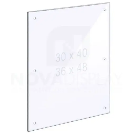 14ASP-PANEL-M8:D6-LR 1/4″ Clear Acrylic Panel with Holes for M8 Studs – Polished Edges.