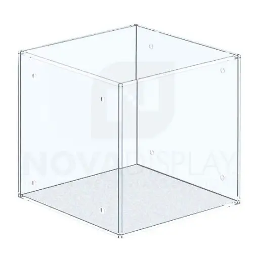 Non-Lit Acrylic Locking Display Case – Clear Sides and Top / Frosted Base
