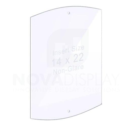 18ASP-2CR-1422NG-IP 1/8″ Non-Glare Acrylic Arched Panel with Holes for M8 Studs – Polished Edges