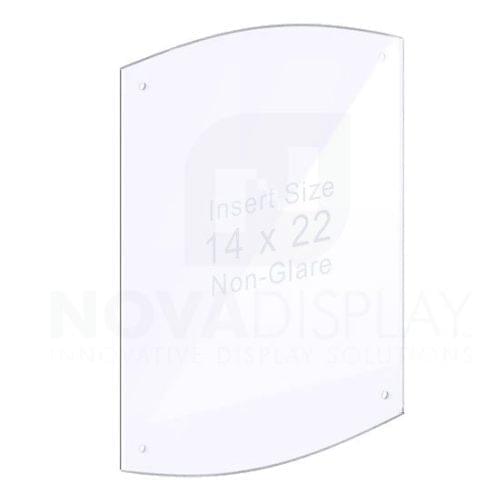 18ASP-2CR-1422NG-RS 1/8″ Non-Glare Acrylic Arched Panel with Holes for M4 Studs – Polished Edges