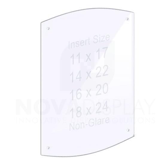 18ASP-2CR-PANEL-NG-M4 1/8″ Non-Glare Acrylic Arched Panel with Holes for M4 Studs – Polished Edges
