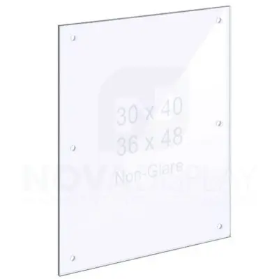 18ASP-PANEL-NG-M8:D6-LR 1/8″ Non-Glare Acrylic Panel with Holes for M8 Studs – Polished