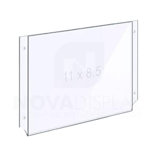 Easy Access Acrylic Poster Holder For Standoffs Landscape Format - Wall Mounted Poster Display Rack