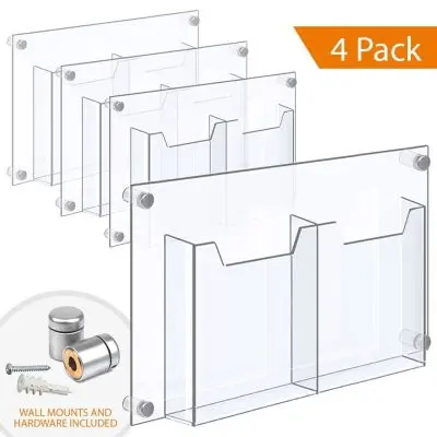 1/8″ Clear Acrylic Leaflet Dispenser / Literature Holder – Treble Pocket