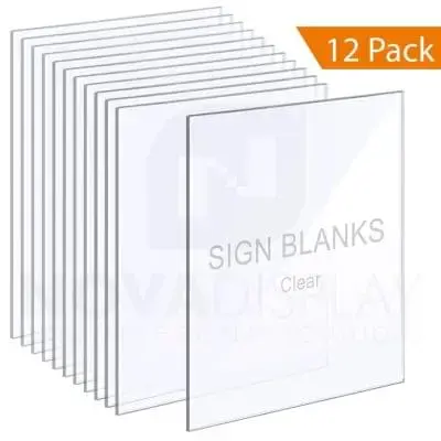 1/8″ Clear Acrylic Sign Blanks without Holes – Polished Edges