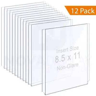 Non-Glare Acrylic Easy Access Info/Poster Holder – Letter Format. Portrait Orientation