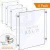 Wall Mounted Acrylic Poster Holder / Easy Access Acrylic Pocket Frame – Clear / 4 pcs