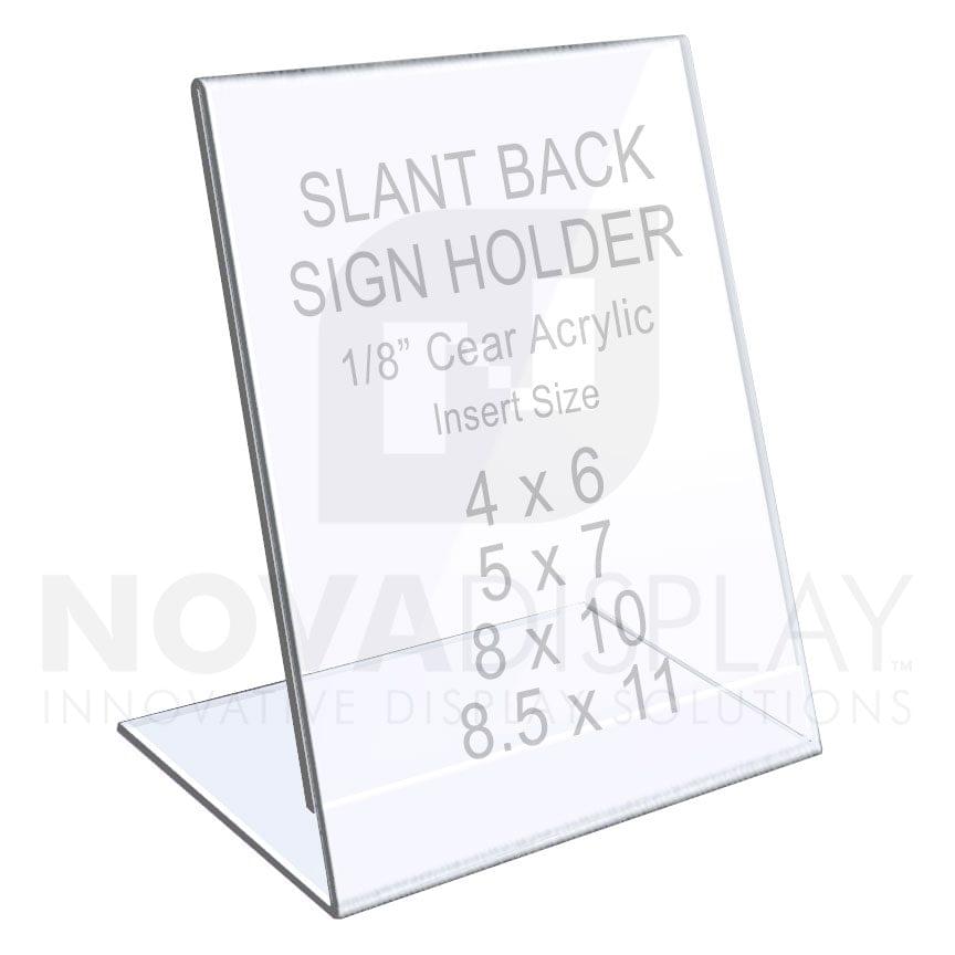 Dazzling Displays 100 Acrylic 5" x 7" Slanted Picture Frame Holders
