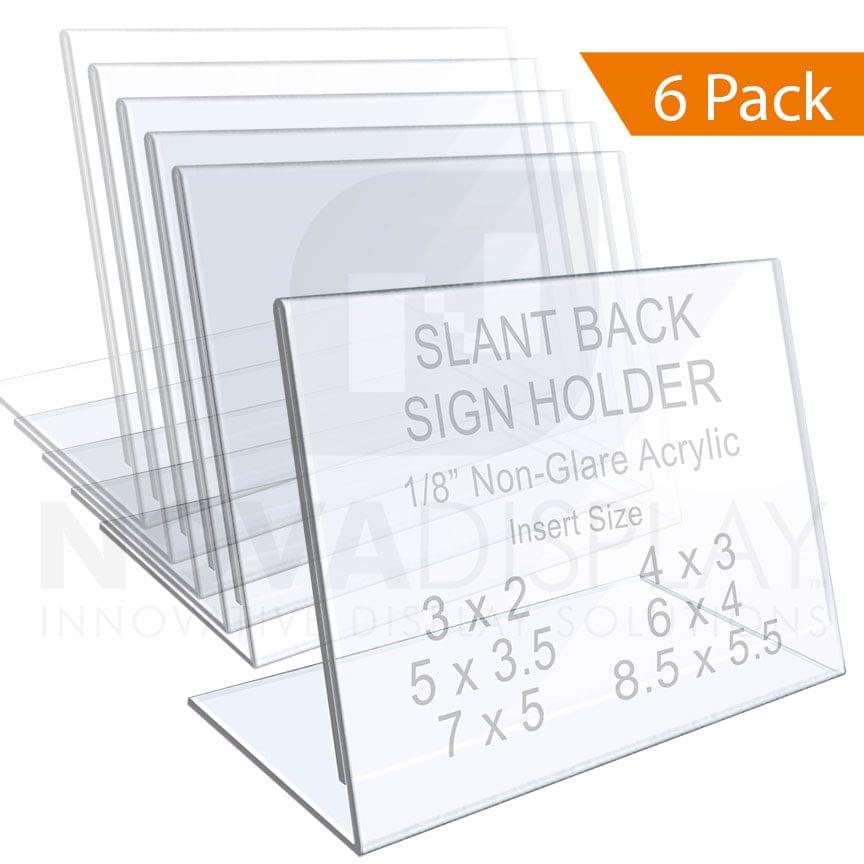 Acrylic Slant Back Sign Holder 5.5 x 3.5