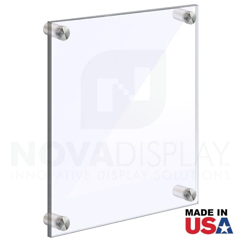 1/2 Thick Clear Acrylic Block Frame Wall Mounted with Standoffs