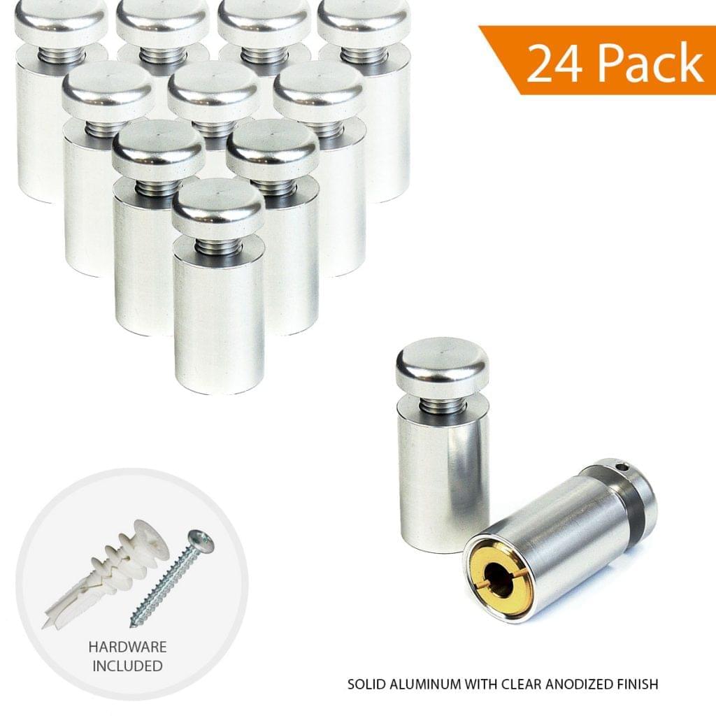 Sign Standoff Hardware Kit 5/8″ Dia x 1″ aluminum standoff NDSI Store