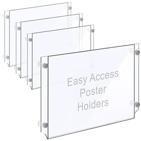 Wall Mounted Acrylic Poster Holder / Easy Access Acrylic Pocket Frame