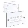 Wall Mounted Acrylic Sign Frame. Set of 1/8″ Clear & 1/8″ Non-Glare Acrylic Blanks with Laser-Cut Polished Edges