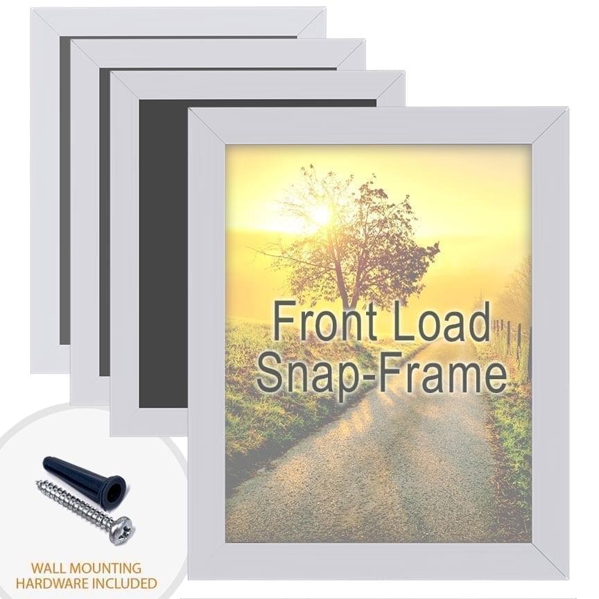Aluminum Poster Snap Frames with Front Load Option for Thin Graphic Substrates / Square Frame Profile / 4 pcs