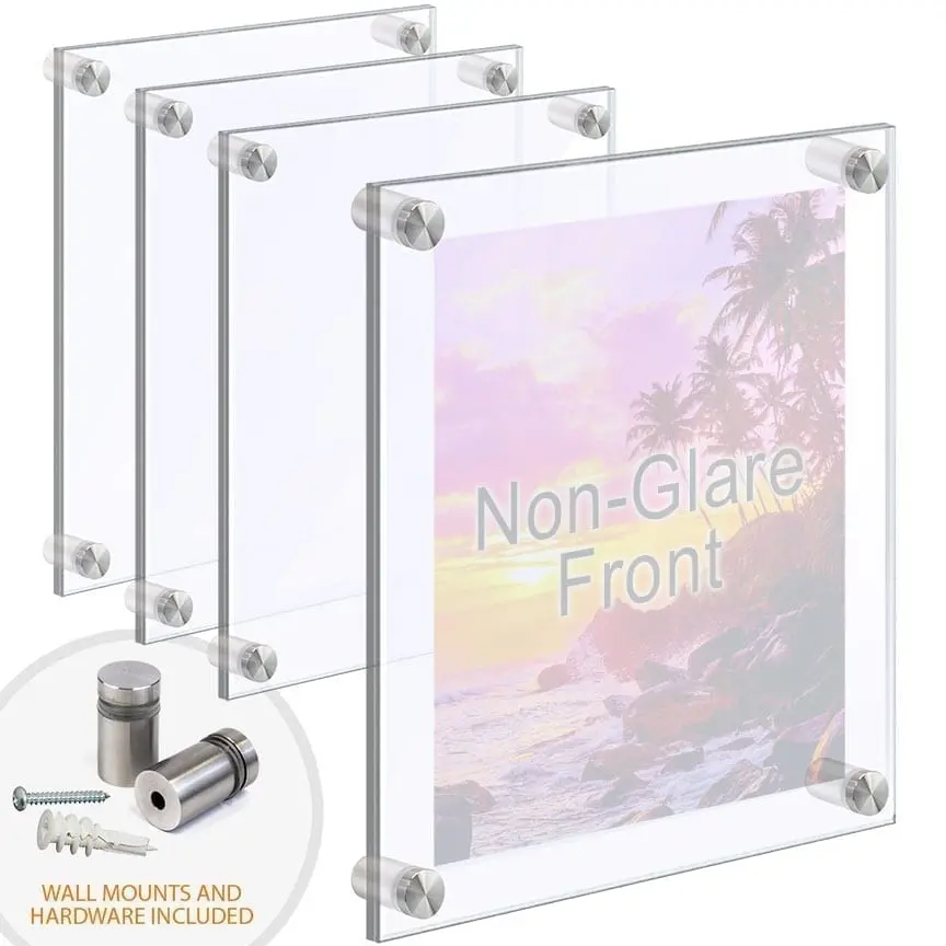 Wall Mounted/Floating Acrylic Poster Frames with Standoffs