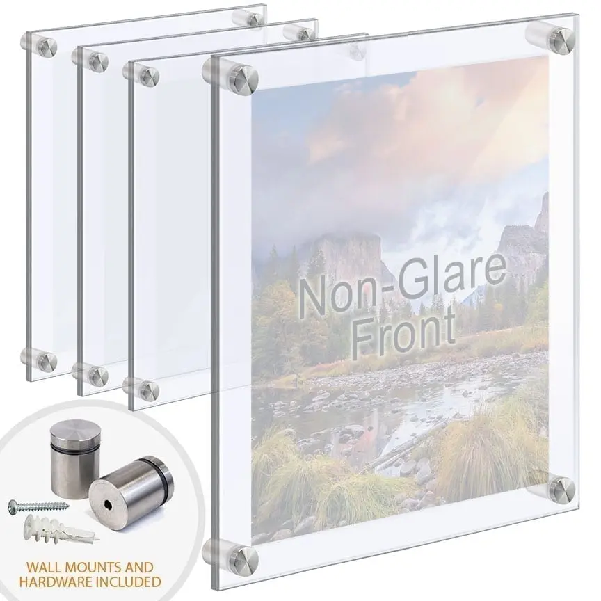 Extra-Large Acrylic Poster Frames with Standoffs Hardware – Bundle Deal