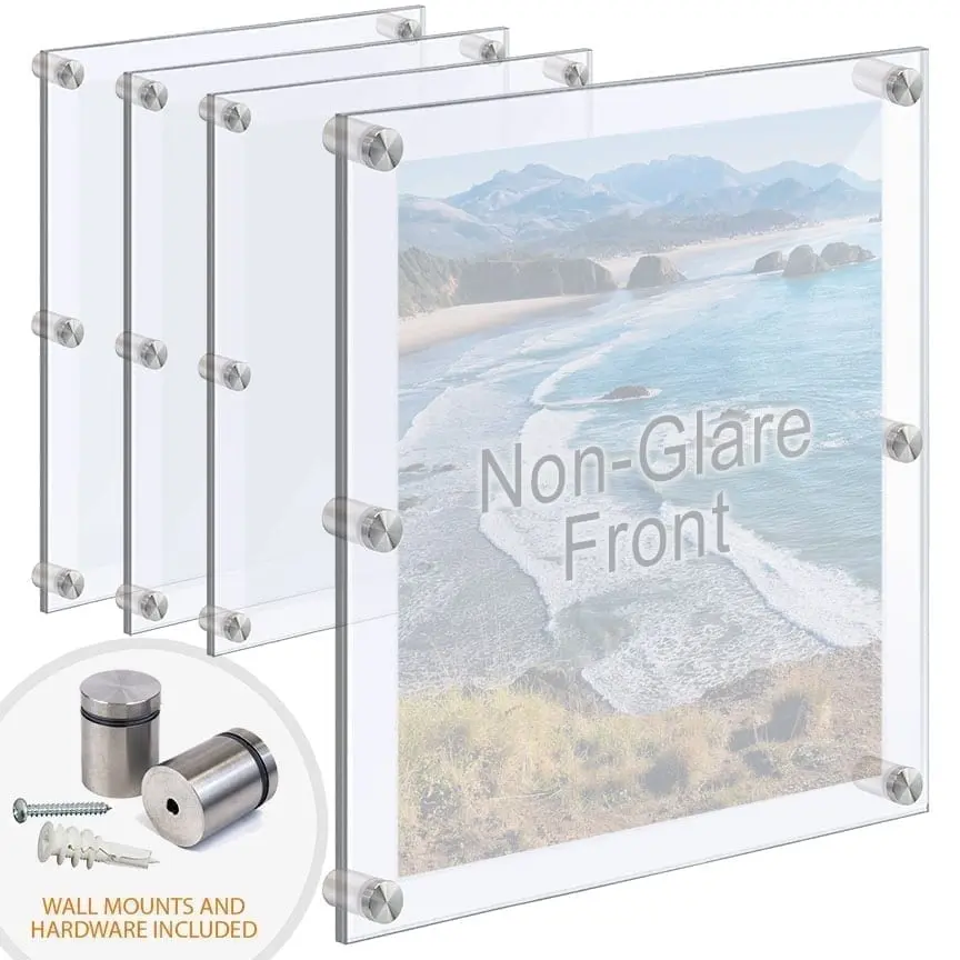 Oversize Acrylic Poster Frames with Standoffs Hardware – Bundle Deal