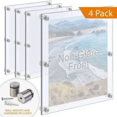 Extra-Large Acrylic Poster Frames with Standoffs Hardware – Bundle Deal