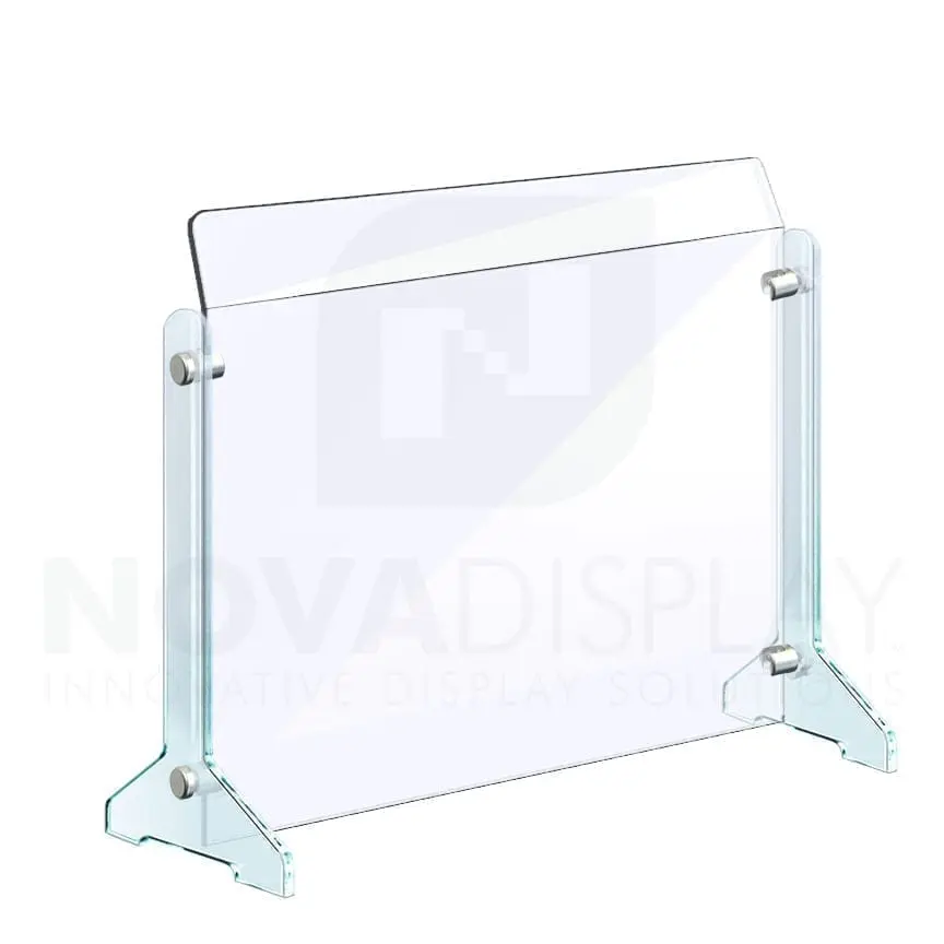 Countertop Acrylic Sneeze Guard / Modular – Supported with 3/8-1/2 in Thick Acrylic Side Legs / Free-standing