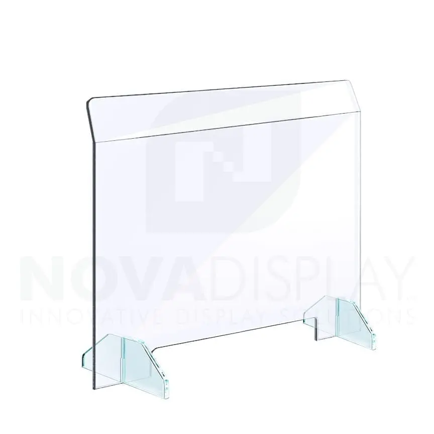 Clear Acrylic Sneeze Guard with Removable Acrylic Base / Free-standing