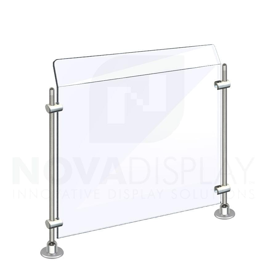 Countertop Acrylic Sneeze Guard / Modular – Supported with 10mm Dia. Rod Display Systems