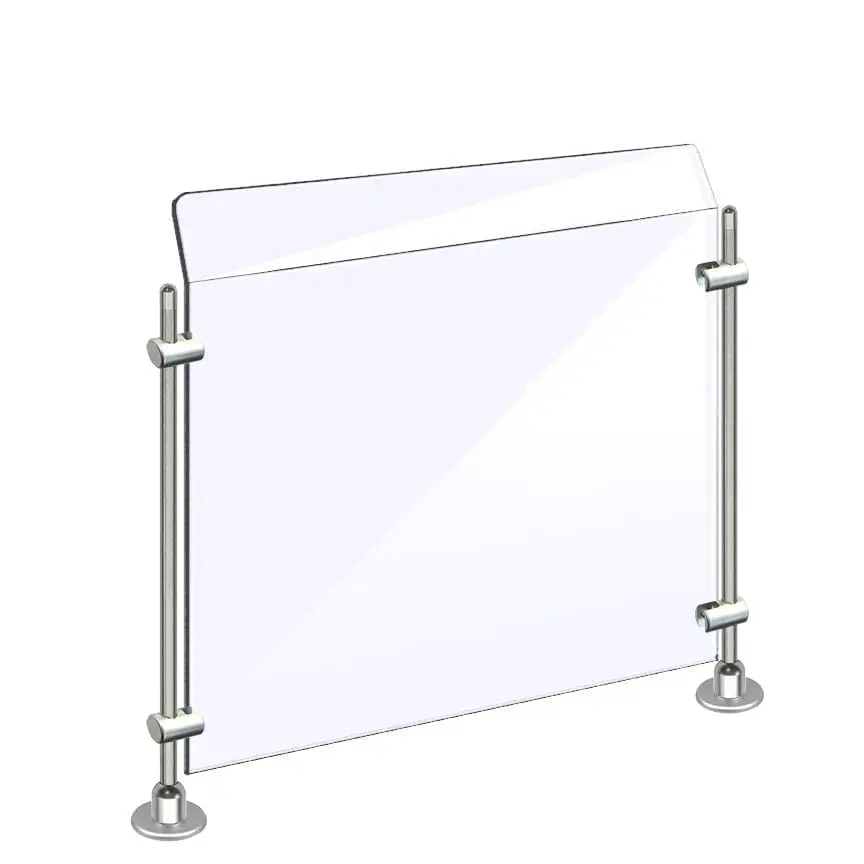 Countertop Acrylic Sneeze Guard / Modular – Supported with 10mm Dia. Rod Display Systems