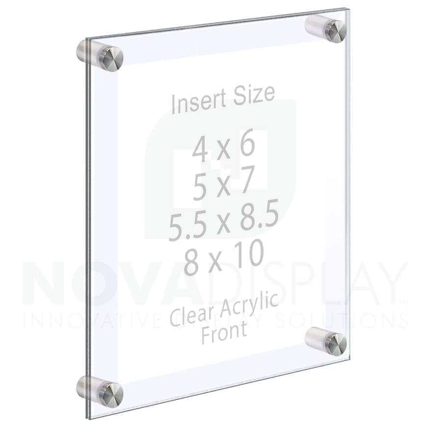 Economy Clear Acrylic Frames Wall Mounted with Standoffs