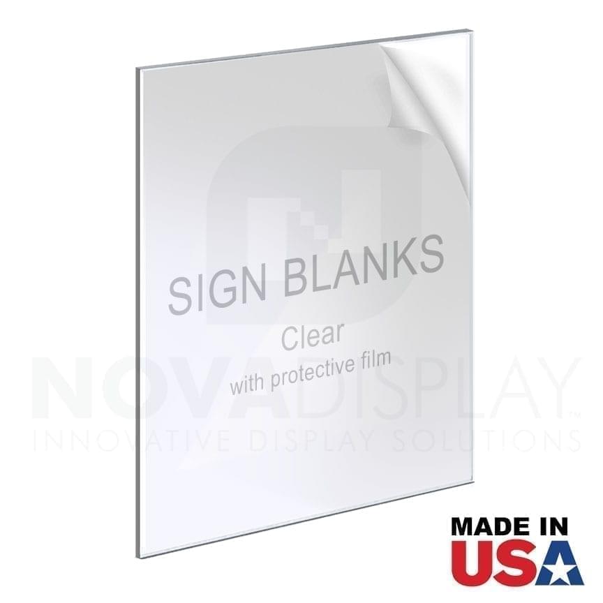 1/8″ Clear Acrylic Sign Blanks with Protective Film / Laser Cut