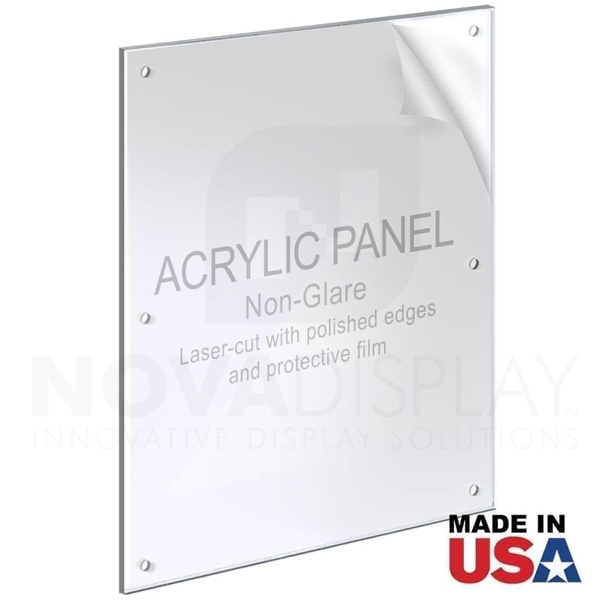 1/8″ Non-Glare (Anti-Reflective) Acrylic Panel for M8/M10 Studs – Polished Edges