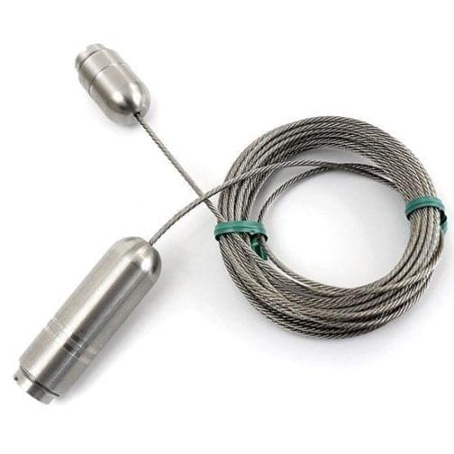 4.0M (13′ 1-1/2″) Long 1.5mm (1/16″) Dia. Cable with Ceiling to Floor Fixings | #303 Stainless Steel