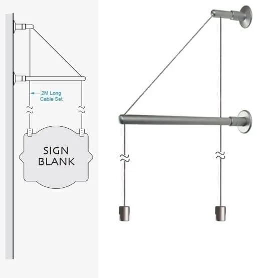 C2SG-15/30 Double-Cable Assembly with Projecting Wall Bracket and Top Panel Supports