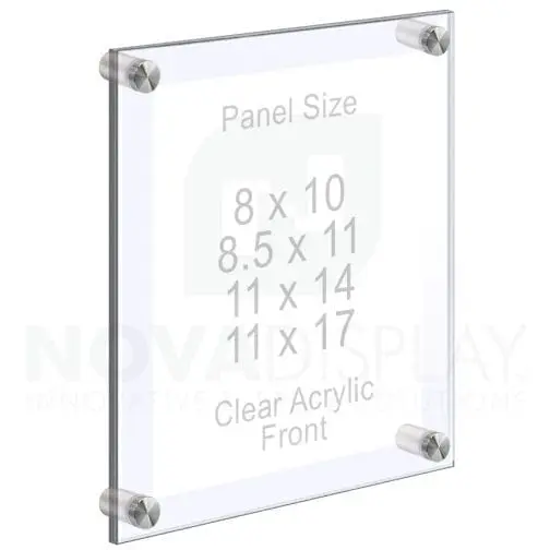 1/2″ Thick Acrylic Block Frames with Standoffs / Wall Mounted.