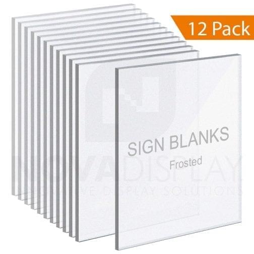 1/4″ One-Sided Frosted Acrylic Sign Blanks without Holes – Polished Edges