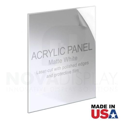 1/4″ Satinice/Matte White Acrylic Sign Blanks without Holes – Polished Edges