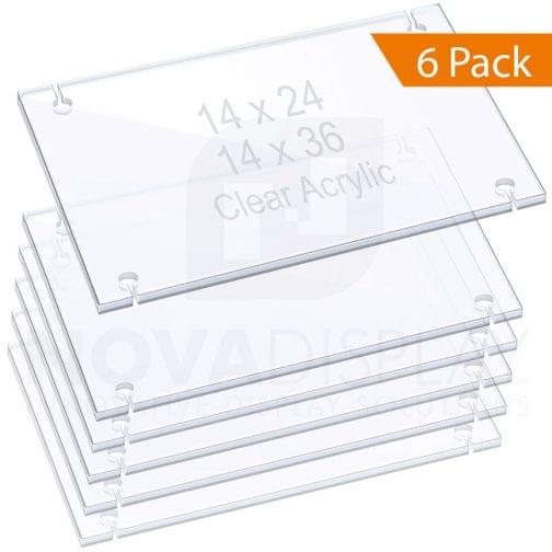 3/8″ (10mm) Acrylic Shelves for Rods – Slotted/Removable / QTY 6
