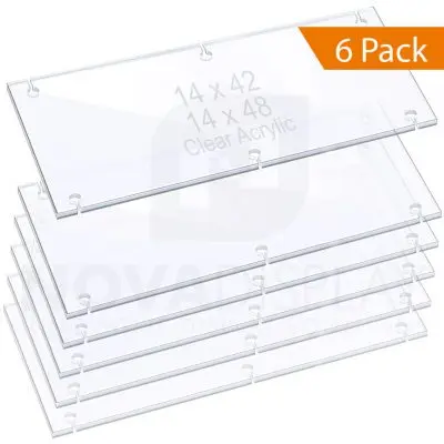 3/8″ (10mm) Clear Acrylic Shelves with Laser-Cut Polished Edges – Drilled and Slotted / 6 pcs