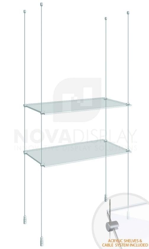 KSI-002PLEX Cable Suspended Acrylic Shelving Display Kit